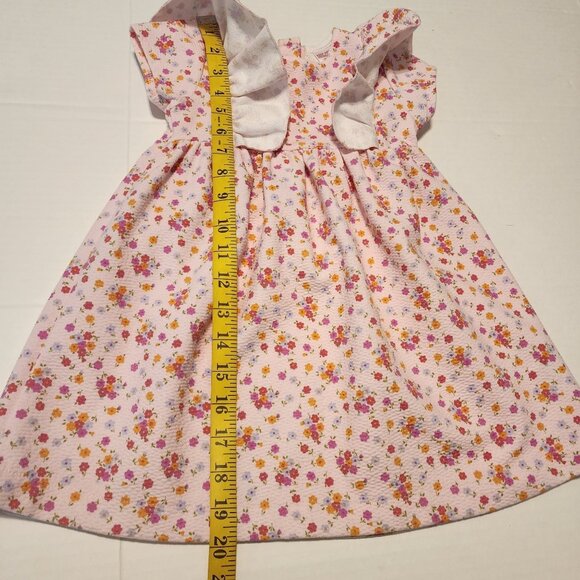 Zara Kids pink dress size 2-3 years Textured fabric flutter sleeves - Picture 8 of 9